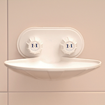 PLASTIC SOAP DISH WITH 2 SUCTION CUPS