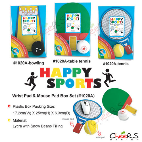 Happy Sport Wrist Pad & Mouse Pad Boxset
