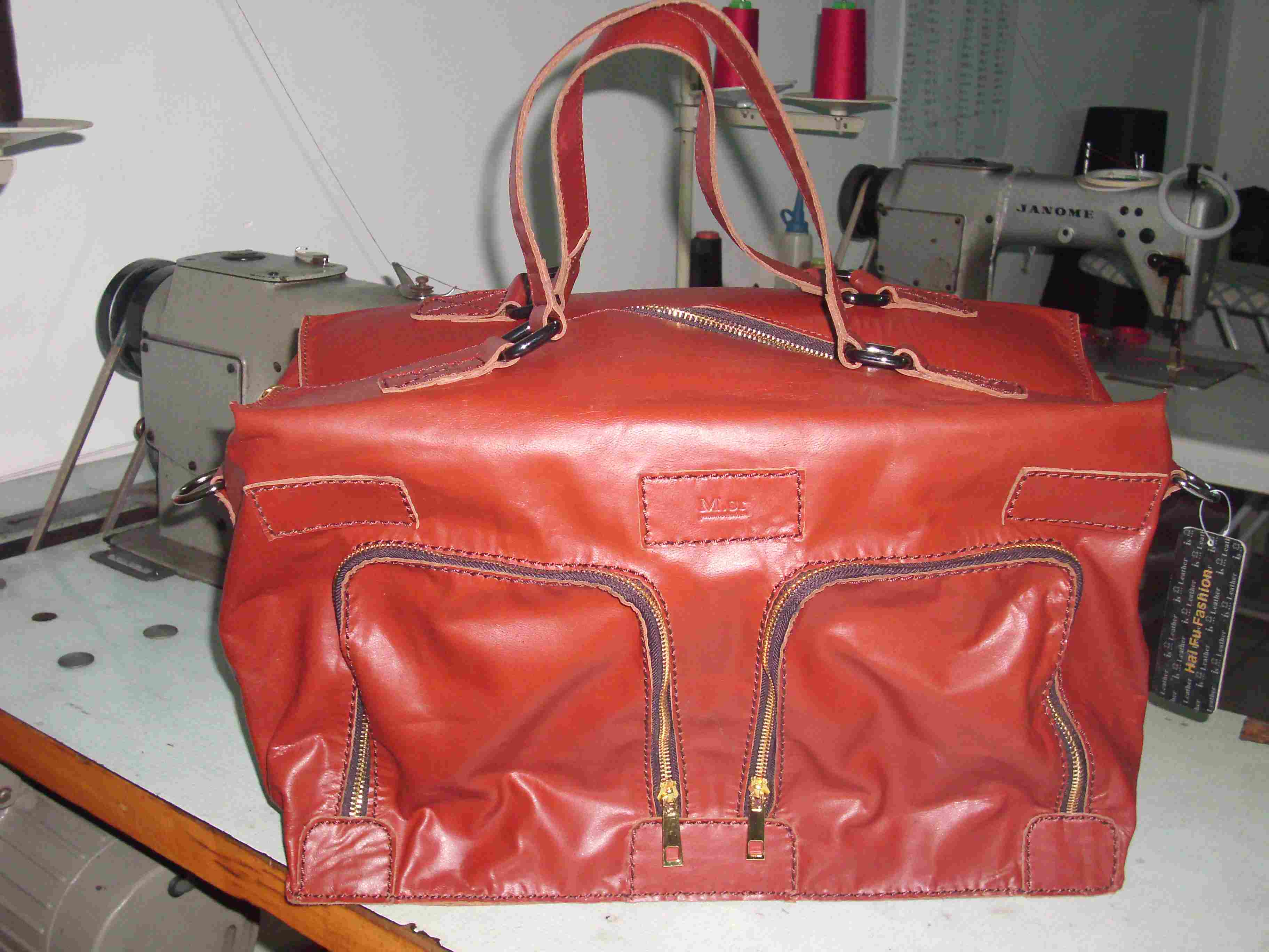 Cow Leather Travelling Bag / Brief Case / Work Bag / School Bag / Messenger Bag