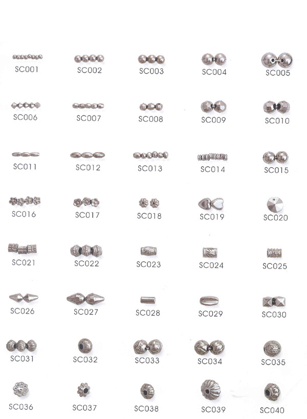 Metal Look Fancy beads in Silver