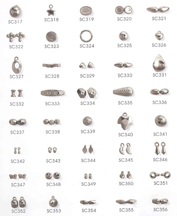 Metal Look Fancy beads in Silver