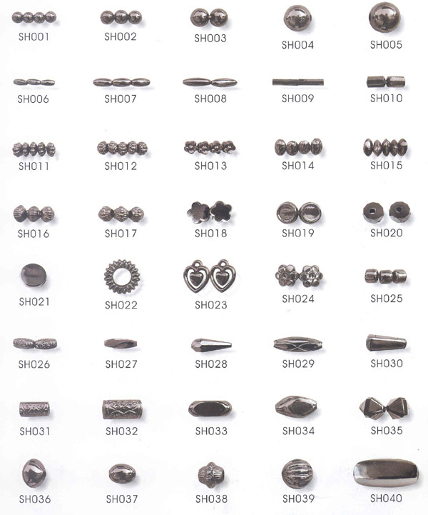 Metal Look Fancy beads in black