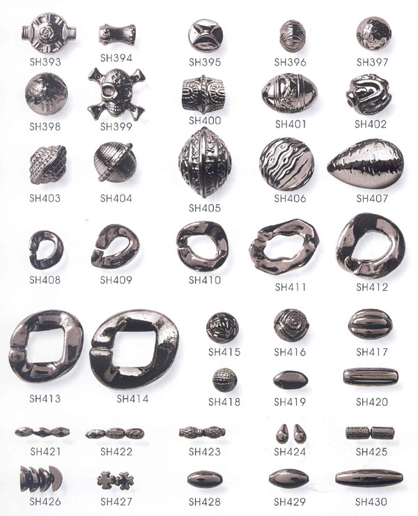 Metal Look Fancy beads in black