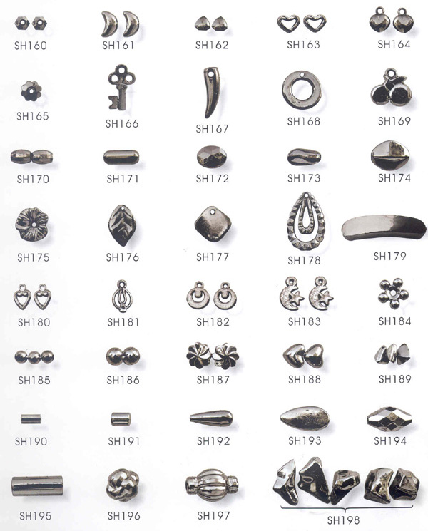 Metal Look Fancy beads in black