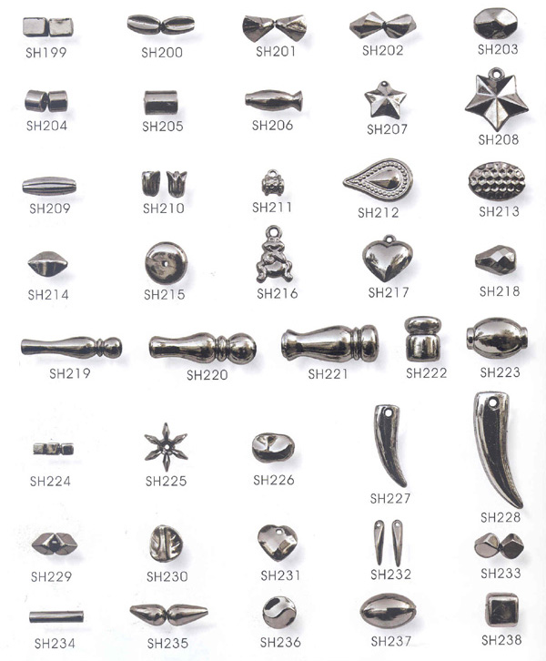 Metal Look Fancy beads in black