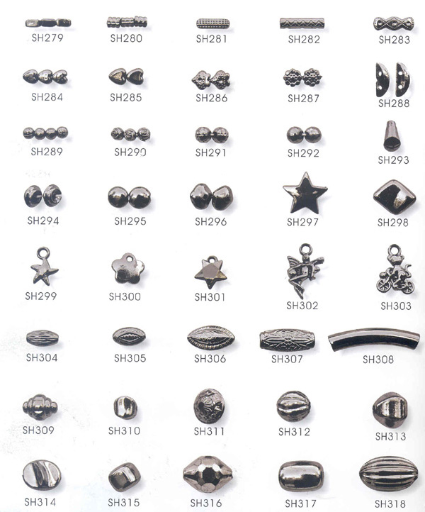 Metal Look Fancy beads in black