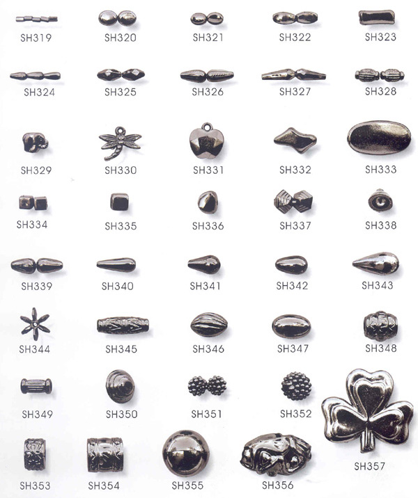 Metal Look Fancy beads in black