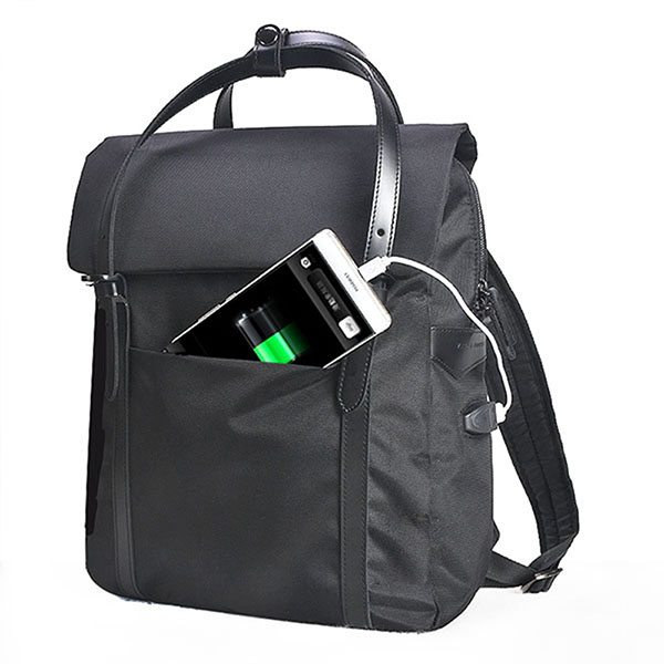 Water Resistant Polyester USB Charge Port Laptop School Backpack
