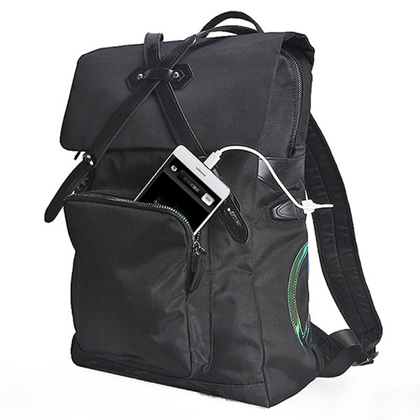 Water Resistant Polyester USB Charge Port Laptop School Backpack