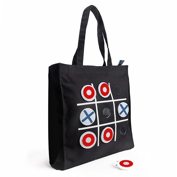  inchesTic Tac Toe inches Zipped Canvas Tote Bag