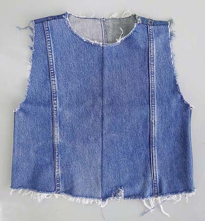 Denim Fraying Top