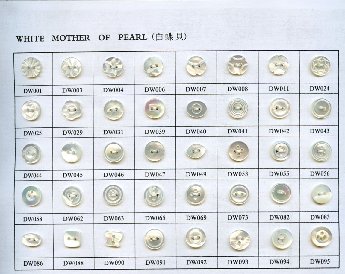 white mother of pearl button