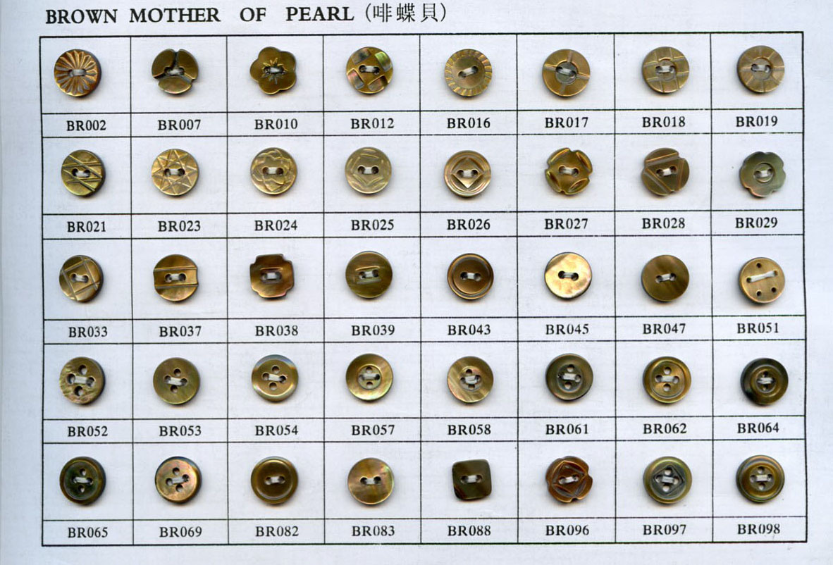 brown mother of pearl button