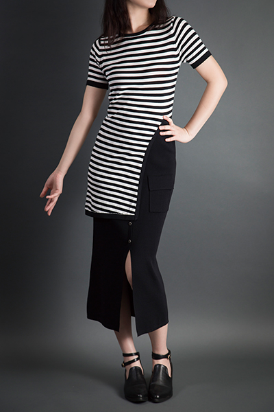 Ladies' Knitted Pullover Match with Knitted Skirt with Pockets