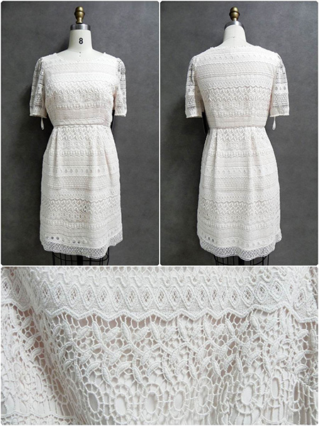 Short Sleeve Round Neck Lace Dress