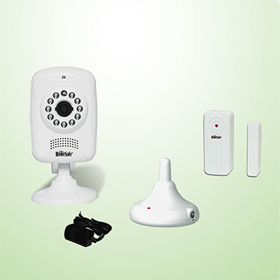 Wifi IP Camera with Wireless Receiver and Wireless Door/Window Sensor