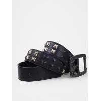 Semi wrapped studded leather belt