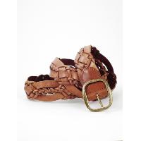 Fine braided brush-off leather belt