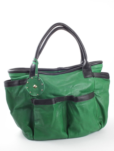 Goat skin wrapped edge tote