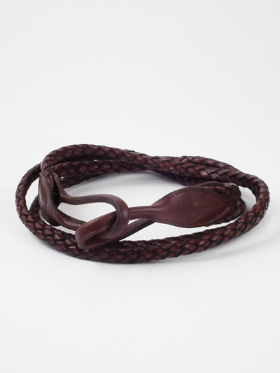 Buckle free dual braided leather belt