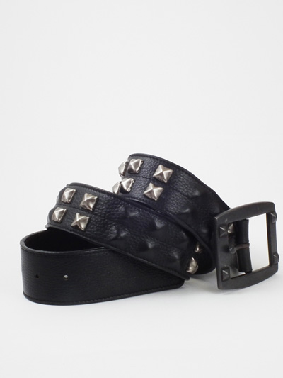 Semi wrapped studded leather belt