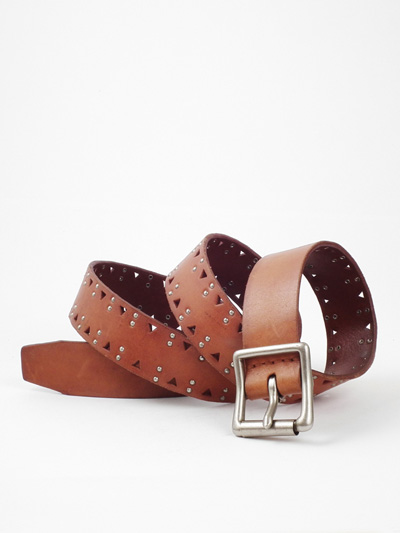 Small studs leather belt