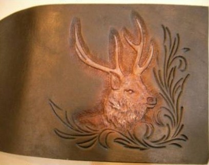 Hand Carved Long Wallet In Full Grain Cowhide