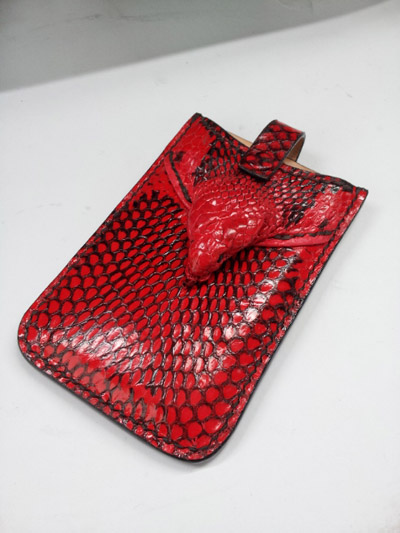 Snake Head Leather Mobile Phone Case