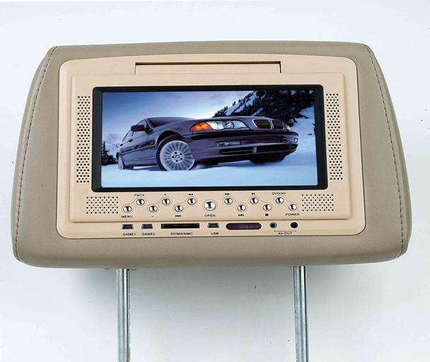 7 Inch Headrest Pillow With Dvd Player, Tv Mp4, Usb And Sd/mmc