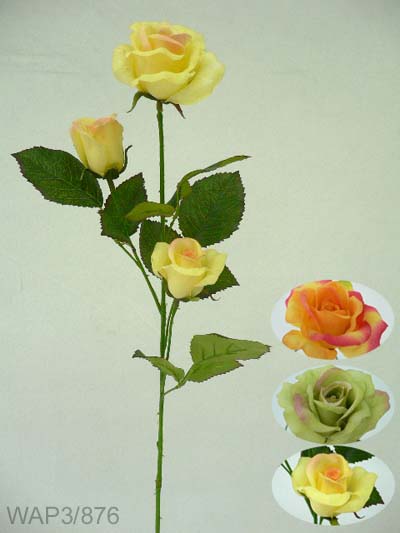 Sell 29 inches SMALL ALINKA ROSE SPRAY X 3 W/2 FLS, 1 BUD 4 LVS.