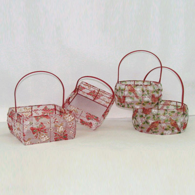 Sell WIRE BASKET W/ORGANZA YARN FOR EASTER