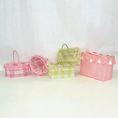 Sell WIRE BASKET W/PAPER THREAD FABRIC