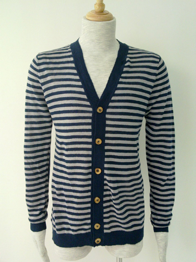 Fine stripe cardigan.