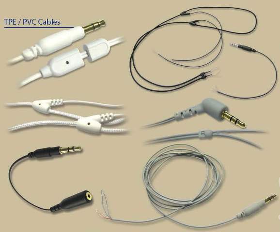 PVC Cable for headphone and earphone with 3.5mm plug