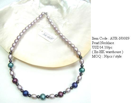 Pearl Necklace with Multi Color Combination