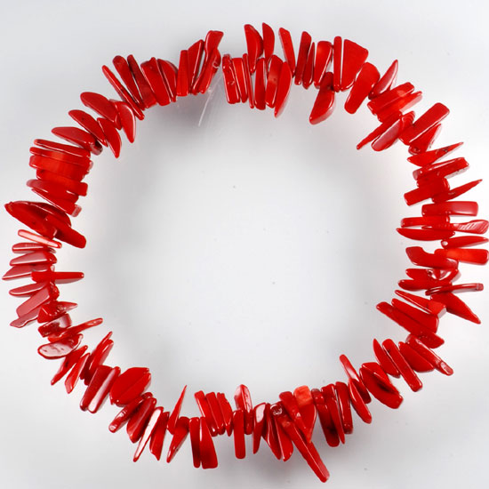 Hot Deep Red Coral Stick Loose Beads 1 Strand #fen0004