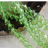 4mm PRETTY GREEN CRYSTAL GLASS BICONE FACETED Beads #fin0110