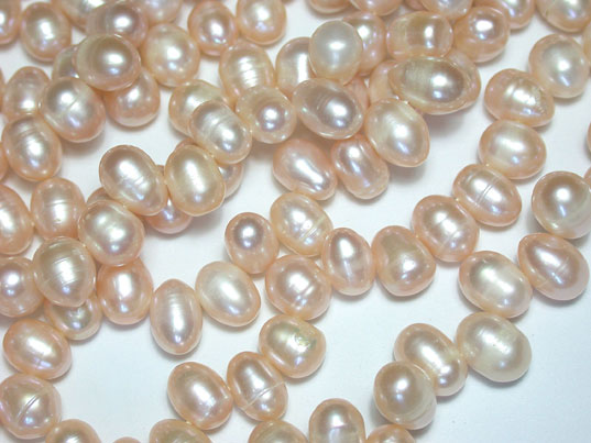 fan0139 Pink Freshwater Pearl Oval Loose Beads 1 Strand #fan0139