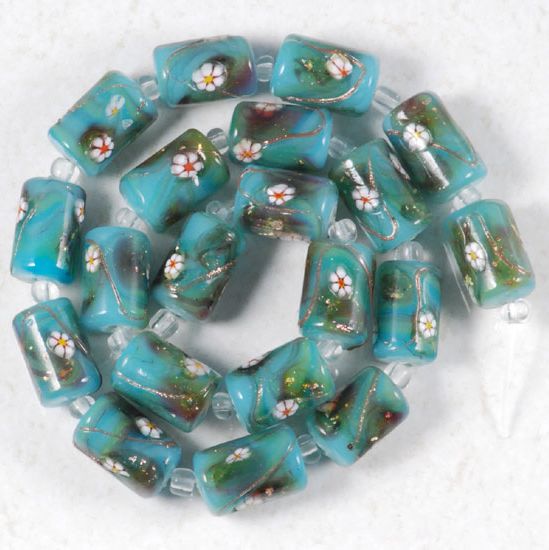 20P NICE MILLEFIORI LAMPWORK GLASS FLOWER BEADS #fpp0205
