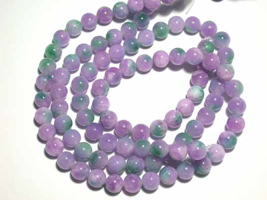 Purple Colorful Jade Round Loose Beads 8mm #fjn0068