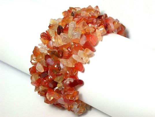 Carnelian Agate Chip Bracelet Bangle 1 Strand #ffb0001