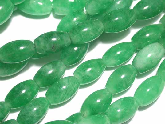 Nice Green Jade Stone Loose Rice Beads 1 Strand #fjn0075