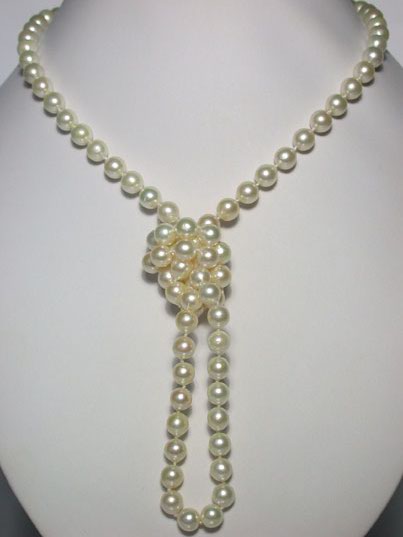 Massive Golden Akoya Pearl Necklace 7.5mm 34 inches #danl003