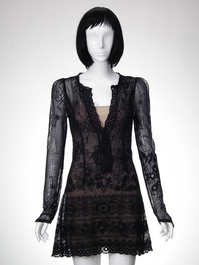 Mesh Embroidery Woven Dress