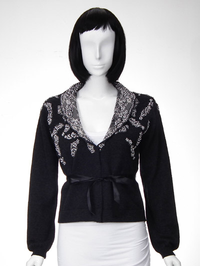 Beaded Lace Knit Cardigan