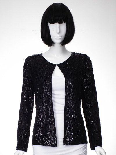 Silk Beaded Sequins Woven Cardigan