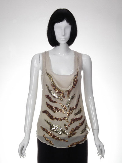 Mesh Beaded Woven Top