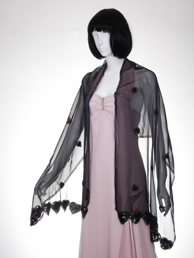 Mesh Beaded and Embroidery Shawl