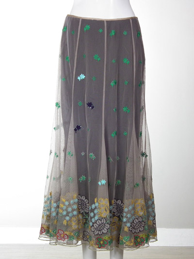 Mesh Embroidery Skirt