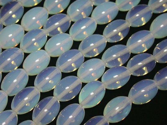 10x14mm BLUE CREATED OPAL OPALITE RICE Loose Beads 15 inches